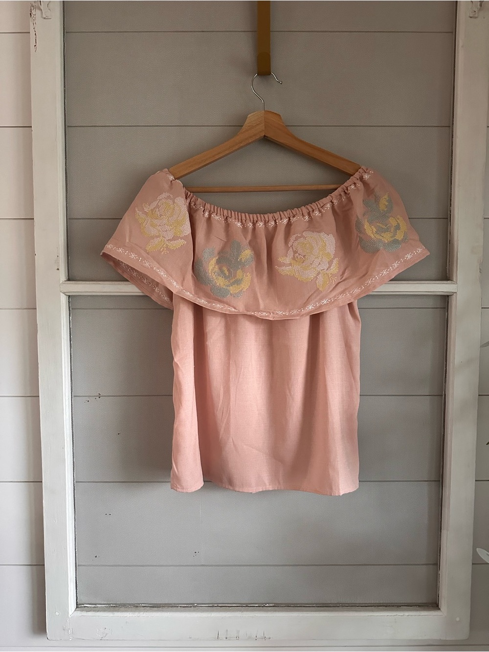 Miami Brand Off-Shoulder Floral Embroidered Top From Francesca’s